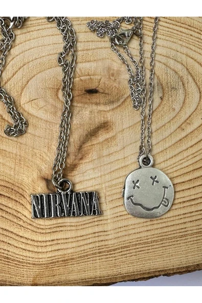 Nirvana Smile BFF 2li Rock Metal Grup Zincir Kolye PYTKZNKLY157 ürün görseli 1