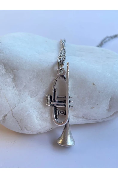 Müzik Aleti Trompet Zincir Kolye Pytkznkly124 ürün görseli 1