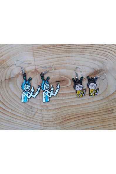 Rick BFF Best Friends Renkli Unisex Metal Küpe PYTKKUPE203 ürün görseli 1