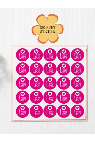 100 Adet Teşekkür Ederiz Stickers Paketleme Kargo Çıkartma PYT0KSTK151 ürün görseli 1