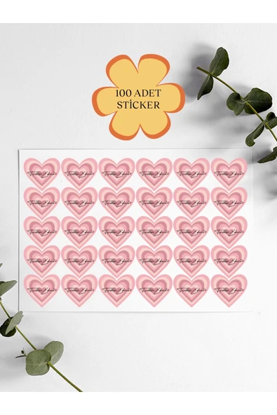 100 Adet Teşekkür Ederiz Stickers Paketleme Kargo Çıkartma PYT0KSTK139 ürün görseli 1