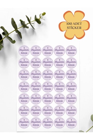 100 Adet Teşekkür Ederiz Stickers Paketleme Kargo Çıkartma PYT0KSTK134 ürün görseli 1