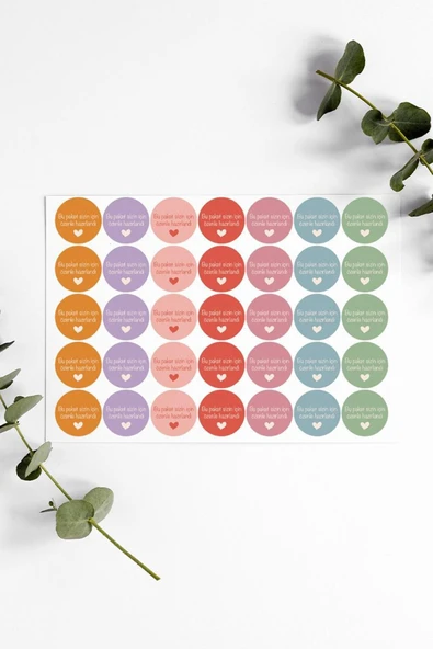 Bu Paket Sizin İçin Özenle Hazırlandı Thank You Teşekkür Stickers Çıkartma PYTKSTK077 ürün görseli 1