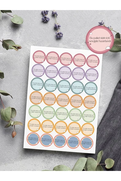 Desenli Thank You Teşekkür Stickers Paketleme Kargo Çıkartma PYTKSTK114 ürün görseli 1