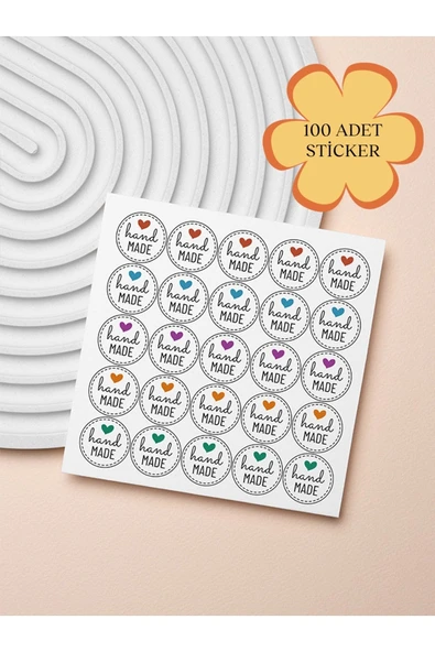 100 Adet Teşekkür Ederiz Stickers Paketleme Kargo Çıkartma PYT0KSTK133 ürün görseli 1