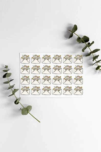 Mektup Çiçek Thank You Teşekkür Stickers Çıkartma PYTKSTK075 ürün görseli 1