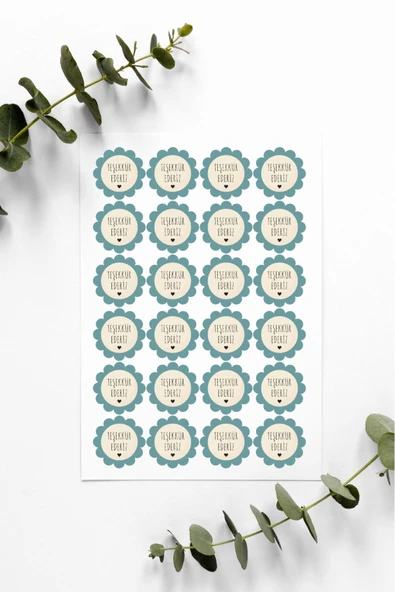 Desenli Thank You Teşekkür Stickers Çıkartma PYTKSTK074 ürün görseli 1