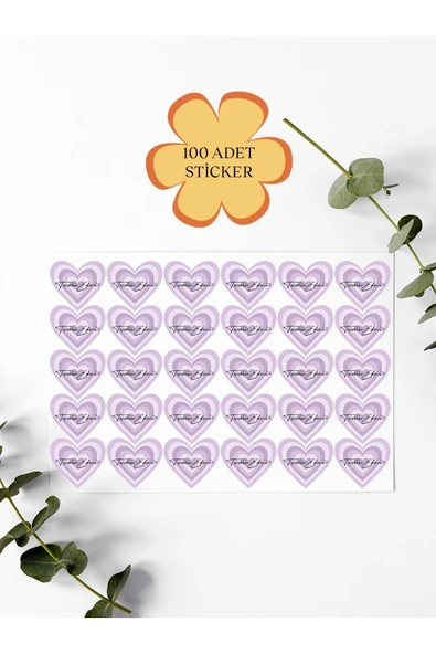 100 Adet Teşekkür Ederiz Stickers Paketleme Kargo Çıkartma PYT0KSTK142 ürün görseli 1