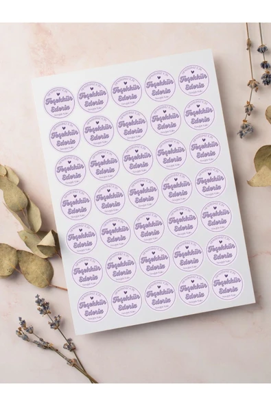 Desenli Teşekkür Ederiz Stickers Paketleme Kargo Çıkartma PYTKSTK121 ürün görseli 1