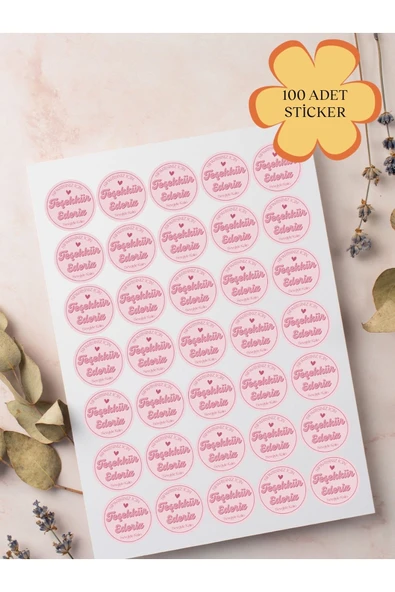 100 Adet Teşekkür Ederiz Stickers Paketleme Kargo Çıkartma PYT0KSTK146 ürün görseli 1