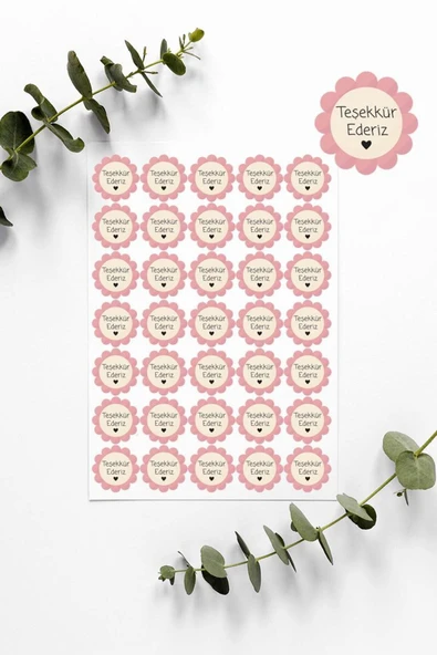 Desenli Thank You Teşekkür Stickers Paketleme Çıkartma PYTKSTK97 ürün görseli 1