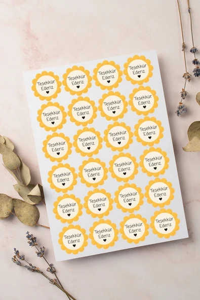 Papatya Thank You Teşekkür Stickers Çıkartma PYTKSTK073 ürün görseli 1