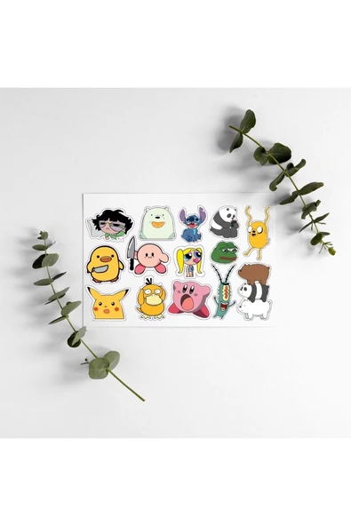 Çizgi Film Dizi Tasarımlı A5 14 Adet Stickers Çıkartma Pytkstkr40 ürün görseli 1