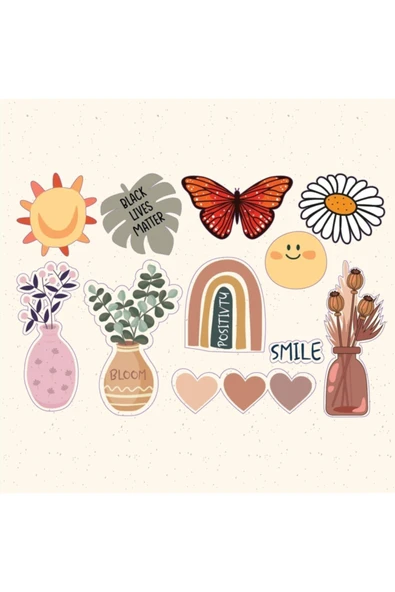 Çiçek Saksı Mektup Tasarımlı A5 Stickers ürün görseli 1