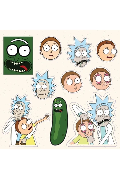 Rick Karışık Tasarımlı A5 Stickers Çıkartma PYTKSTK060 ürün görseli 1