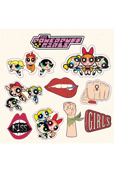 Powerpuff Girls Tasarımlı A5 Stickers Çıkartma Pytkstk029 ürün görseli 1