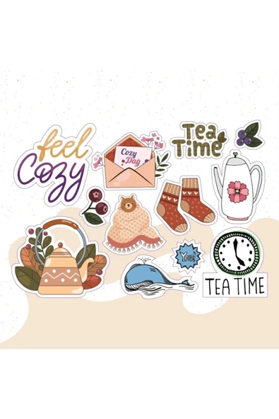 Yazılı Karışık Desenli Tasarımlı A5 Stickers Çıkartma Pytkstk020 ürün görseli 1