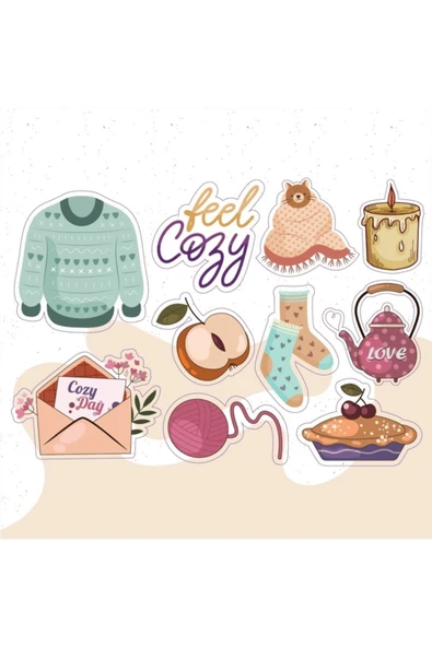Yazılı Karışık Desenli Tasarımlı A5 Stickers Çıkartma Pytkstk023 ürün görseli 1