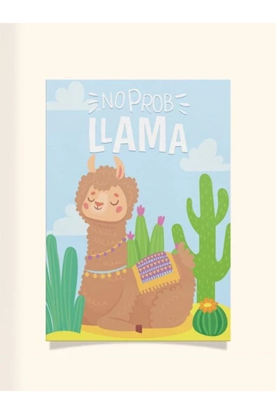 No Problama Lama Tasarımlı 24*33 Cm 350 Gr. Kuşe Kağıt Poster Pytkpstr027 ürün görseli 1