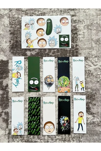 Rick Dizi Kitap Ayraç Ve Stickers Çıkartma Seti PYTKSTKRYRC44 ürün görseli 1