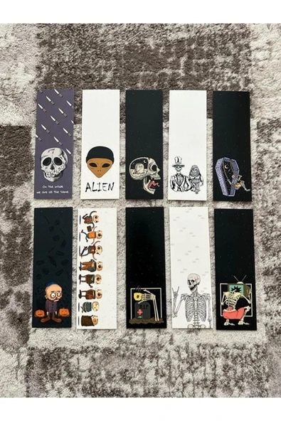 Kurukafa Skull Iskelet Renkli Karışık 10 Adet Kitap Ayraç Seti Pytkayrac113 ürün görseli 1