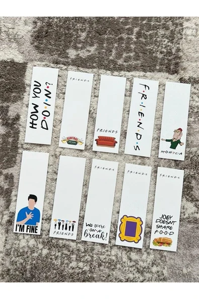 Friends Dizi Film Renkli Tasarım Karışık 10 Adet Kitap Ayraç Seti Pytkayrac75 ürün görseli 1