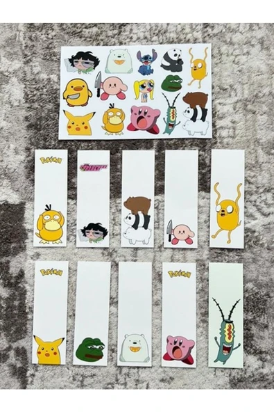 Çizgi Film Dizi Karakter Kitap Ayraç Ve Stickers Çıkartma Seti Pytkstkryrc14 ürün görseli 1
