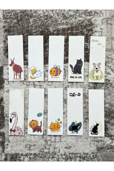 Renkli Hayvan Tasarım Karışık 10 Adet Kitap Ayraç Seti Pytkayrac83 ürün görseli 1