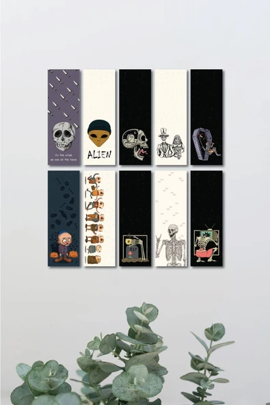 Kurukafa Alien Tasarım 10 Adet Kitap Ayraç Seti Pytkayrac40 ürün görseli 1