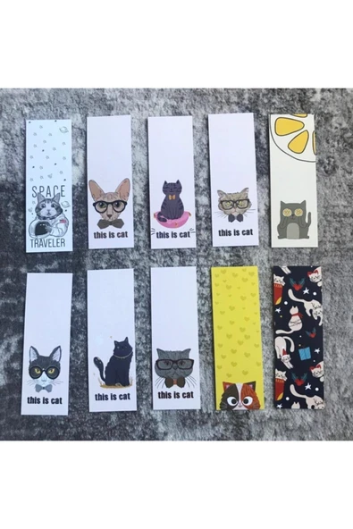 Karışık Kedi Astronot Gözlüklü Kitap Ayraç Set Pytkayr37 ürün görseli 1