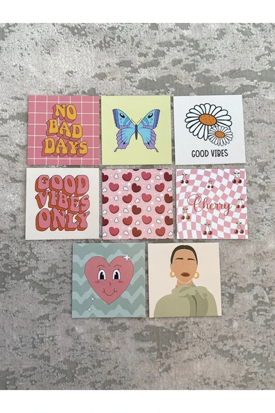 Renkli Karışık Tasarımlı 8 Adet 7-7cm Motto Kitap Ayraç Seti PYTKMTT031 ürün görseli 1