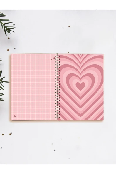 Kalp Defter Spiralli A5 96 Yaprak Çizgisiz Defter PYTKDFTR365 ürün görseli 1