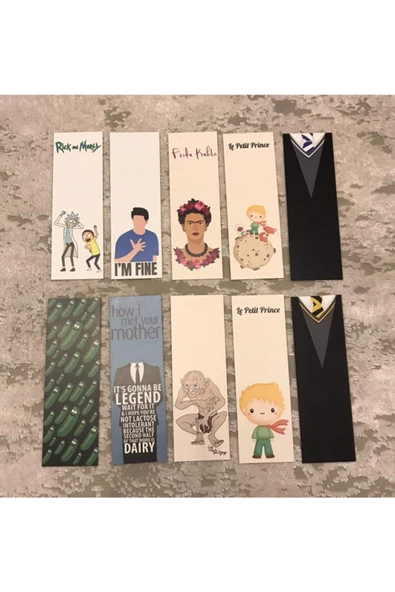 Dizi Film Karışık Desenli 10'lu Kitap Ayraç Seti Pytkkayr0013 ürün görseli 1