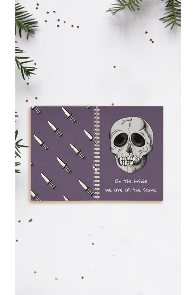 Kurukafa Skull Defter Spiralli A5 96 Yaprak Çizgisiz Defter Pytkdftr312 ürün görseli 1