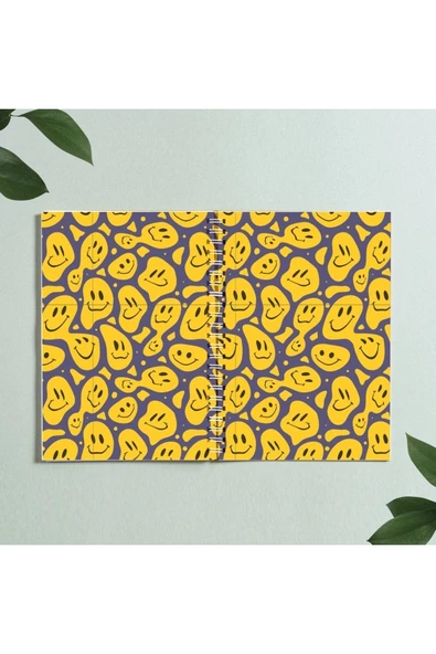 Smile Gülen Yüz Tasarım Spiralli A5 96 Yaprak Çizgisiz Defter Pytkdt0320 ürün görseli 1