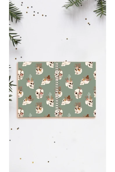 Kurukafa Skull Defter Spiralli A5 96 Yaprak Çizgisiz Defter Pytkdftr313 ürün görseli 1