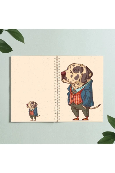 Köpek Karikatür Hayvan Tasarım Spiralli A5 96 Yaprak Çizgisiz Defter Pytkdt0316 ürün görseli 1