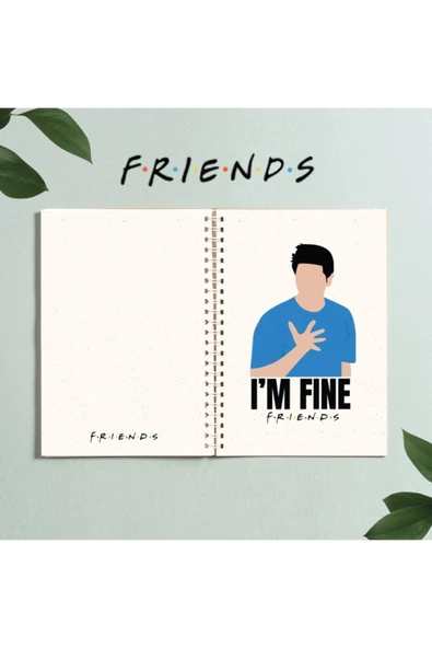 Friends Dizi I'm Fine Defter Tasarım Spiralli A5 96 Yaprak Çizgisiz Defter Pytkdt0281 ürün görseli 1