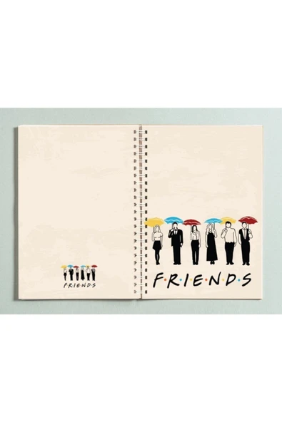 Friends Dizi Tasarım Spiralli A5 96 Yaprak Çizgisiz Defter Pytkdt0270 ürün görseli 1