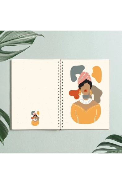 Kadın Defter Tasarım Spiralli A5 96 Yaprak Çizgisiz Defter Pytkdt0288 ürün görseli 1