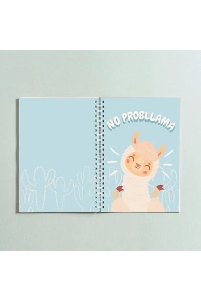 No Problama Lama Tasarım Spiralli A5 96 Yaprak Çizgisiz Defter Pytkdt0236 ürün görseli 1