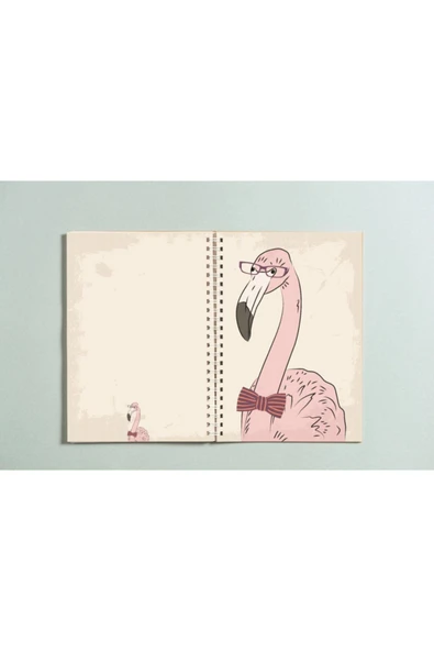 Flamingo Tasarımlı Spiralli A5 96 Yaprak Çizgisiz Defter Pytkdt0151 ürün görseli 1