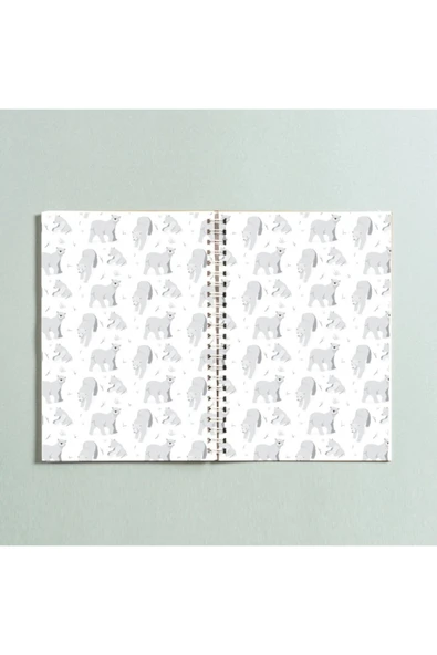 Beyaz Kutup Ayısı Yazılı Tasarımlı Spiral A5 96 Yaprak Çizgisiz Defter Pytkdt0176 ürün görseli 1