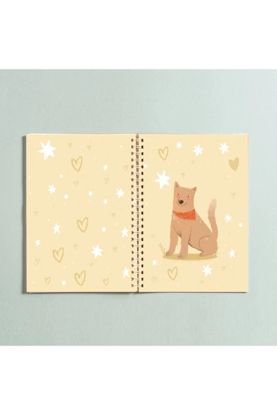 Köpek Tasarımlı Spiralli A5 96 Yaprak Çizgisiz Defter Pytkdt0199 ürün görseli 1