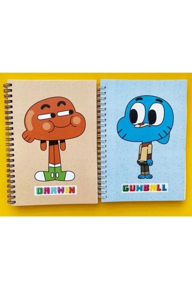 Gumball Darwin Best Friends Tasarım Defter 2'li ürün görseli 1
