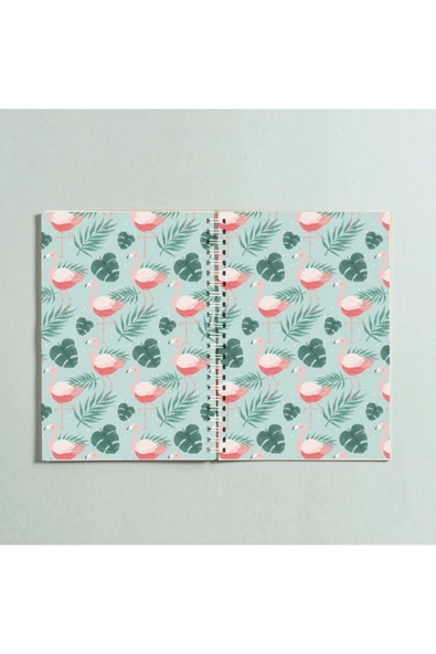 Flamingo Yaprak Tasarım Spiralli A5 96 Yaprak Çizgisiz Defter Pytkdt0206 ürün görseli 1