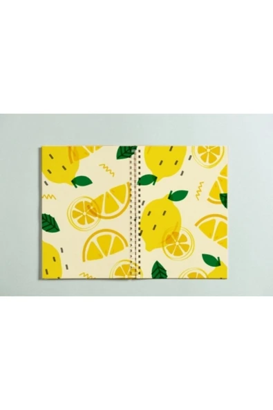 Limon Baskı Spiralli A5 96 Yaprak Çizgisiz Tasarım Defter Pytkdt0117 ürün görseli 1