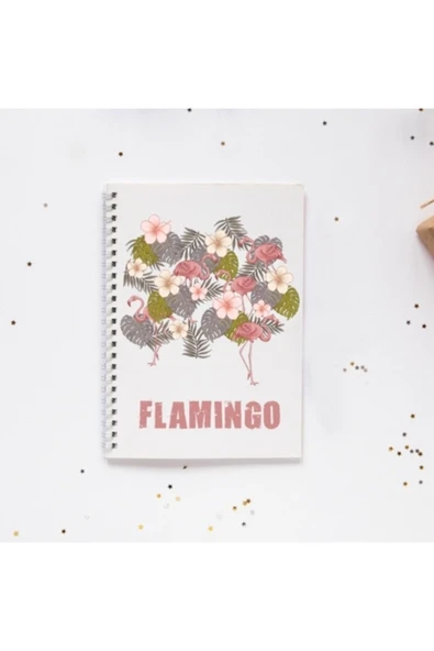 Flamingo Çiçek Spiral Telli 96 Yaprak Çizgisiz Defter Pytkdt052 ürün görseli 1
