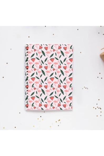 Flamingo Karpuz Yaprak Spiral 96 Yaprak Çizgisiz Defter ürün görseli 1