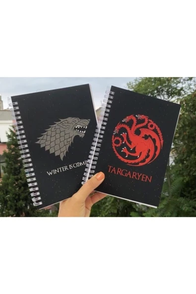 Game Of Thrones Stark Targaryen 2 Li Defter Spiralli A5 96 Yaprak Çizgisiz Tasarım Defter Pytkdt092 ürün görseli 1